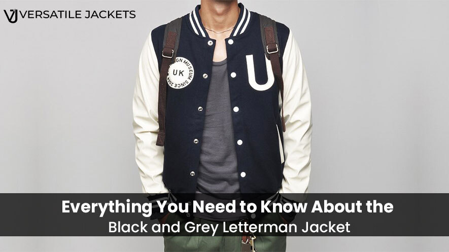 black and grey letterman jacket
